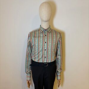 International Laundry Men’s XL Multi-Color Striped Boho Cotton Shirt